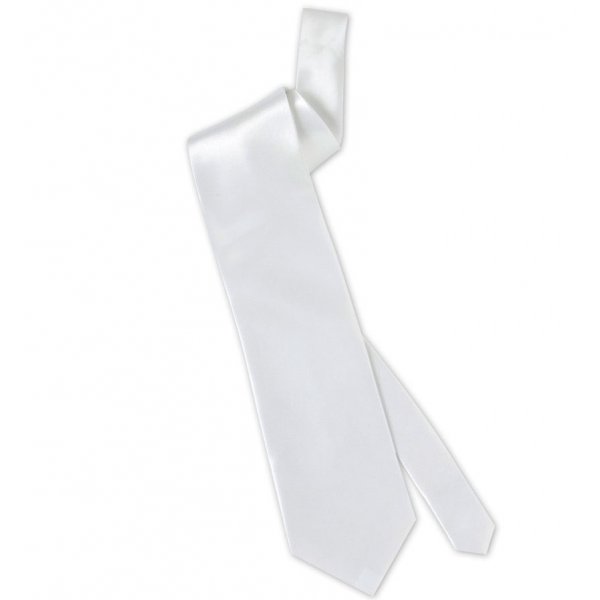 Αποκριάτικη Λευκή Γραβάτα Σατέν